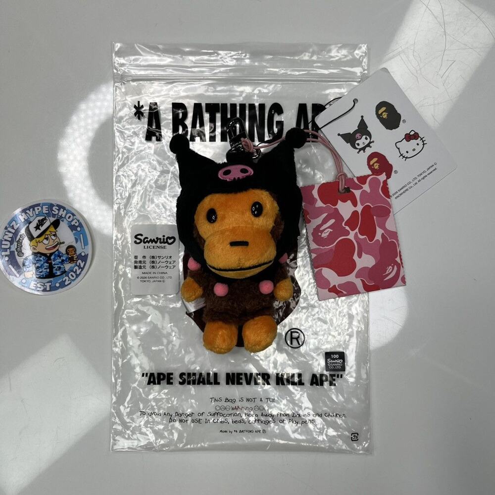 BAPE SANRIO KUROMI PLUSH DOLL KEYCHAIN